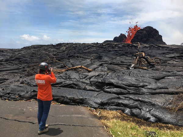 Current view of lava - volcanic activity in Hawaii
