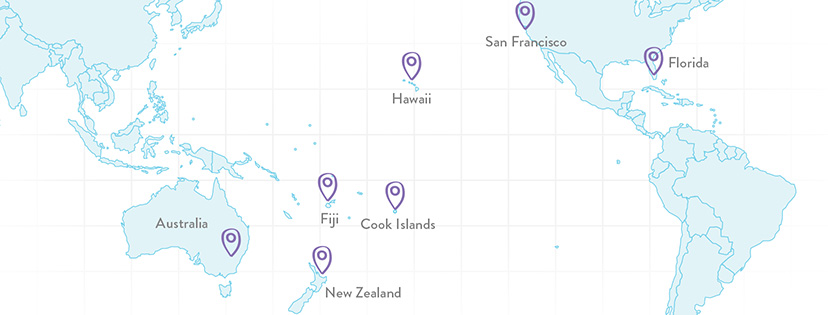 Our itineraries - Australia, New Zealand, Florida, Hawaii, Fiji, Cook Islands